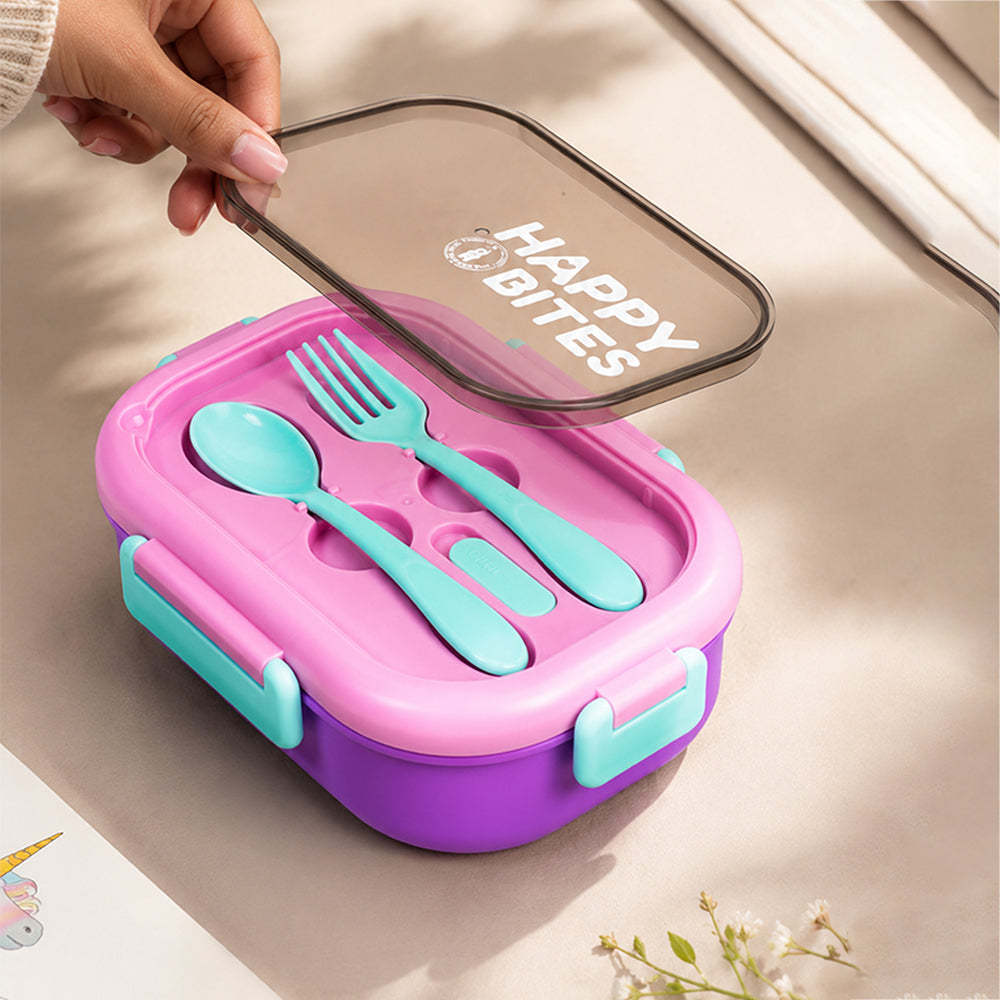 Pink Lid Happy Bites Bento Lunch Box