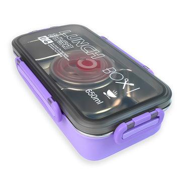 Purple Centre Dip Stainless Steel Lunch Box For Kids And Adults
