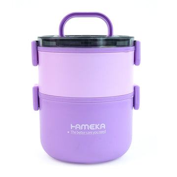 Purple Double Decker Stainless Steel Lunch Box