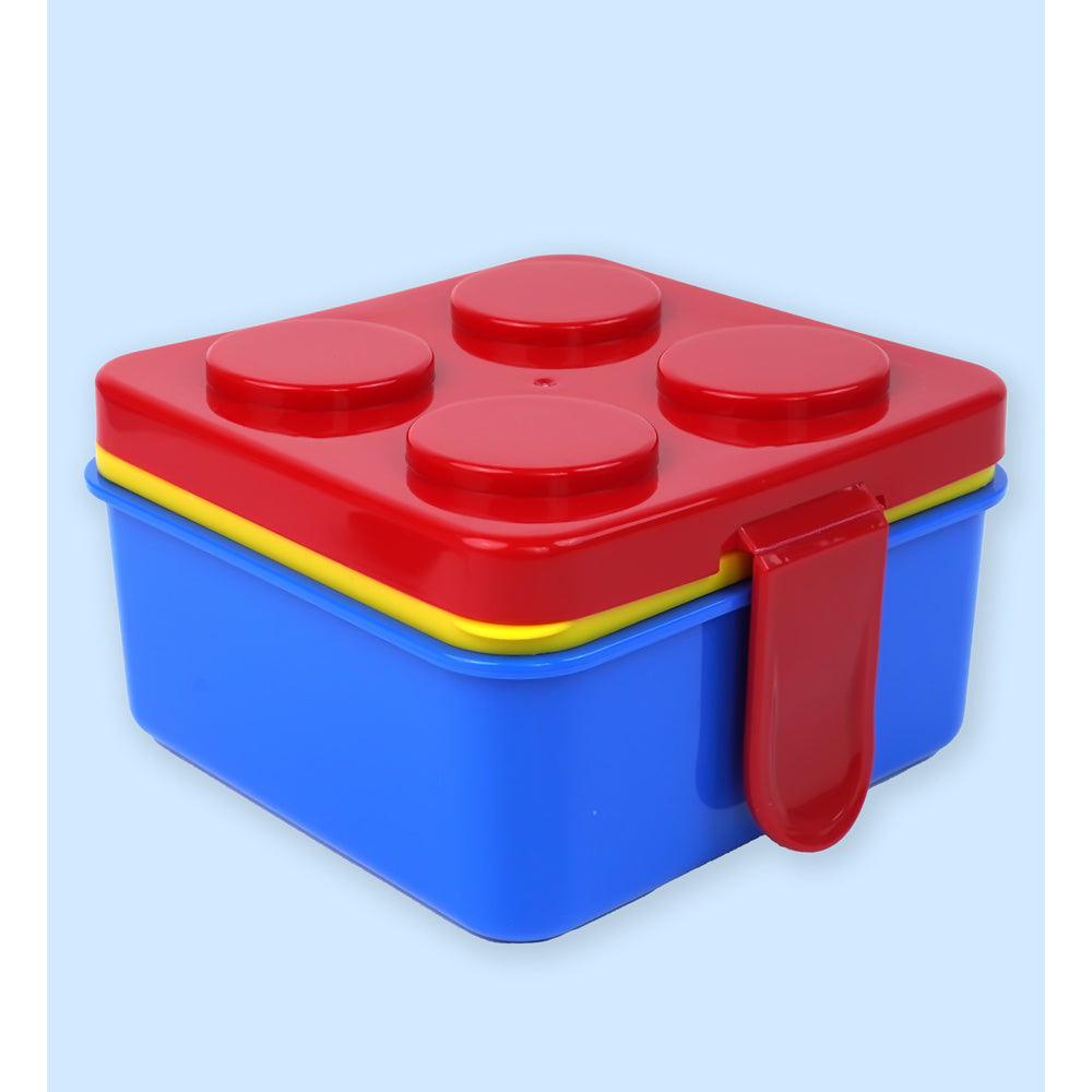 2Pcs Square Red Lego Lid Bpa Free Plastic Kids Lunch Box Plus Cup Bottle For Kids