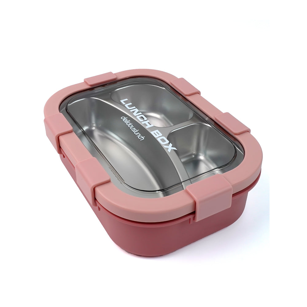 Solid Peach Stainless Steel Lunch Box For Kids & Adults