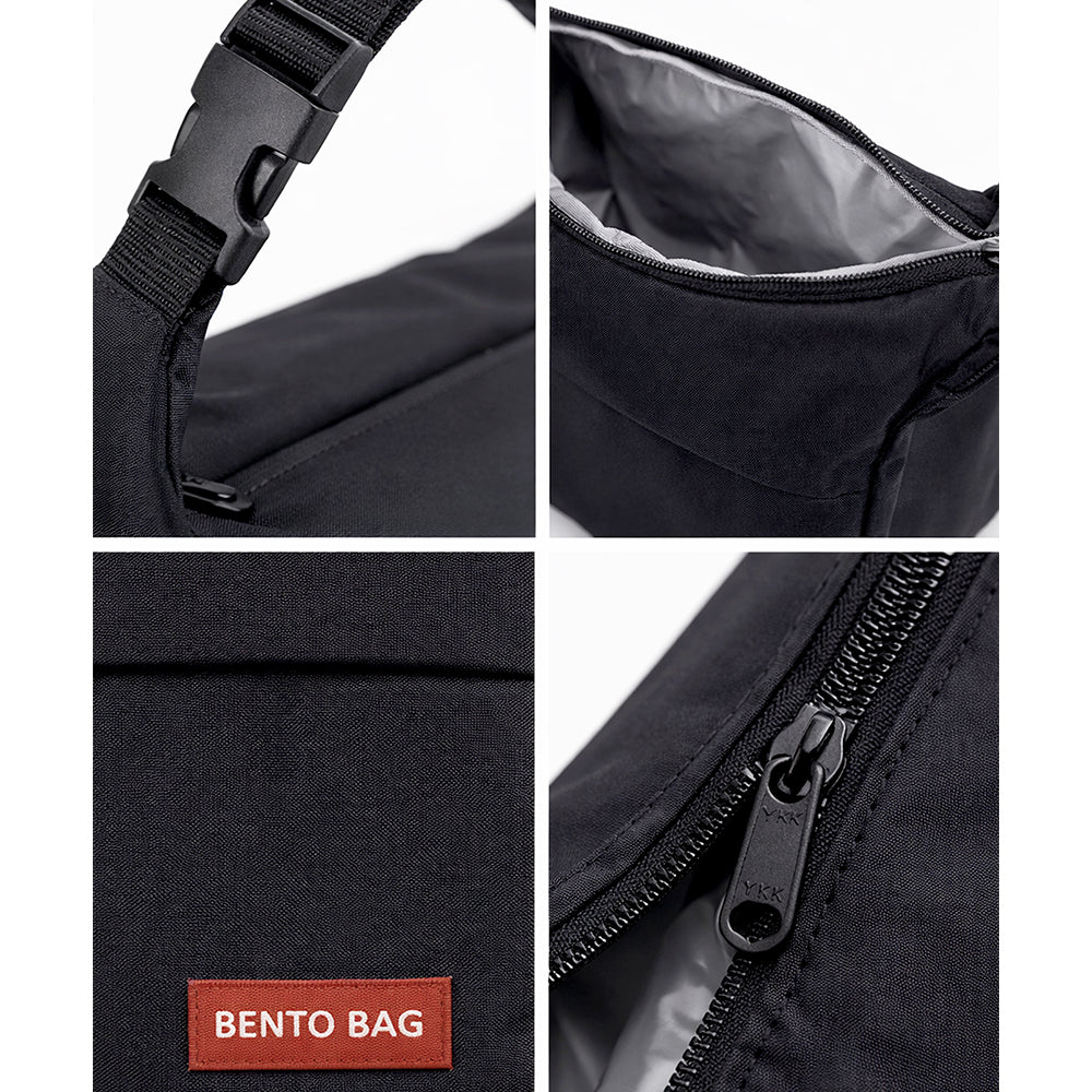 Black Adjustable Buckle Hook Style Insulated Lunch Bag for Kids & Adults