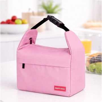 Pink Adjustable Buckle Hook Style Insulated Lunch Bag for Kids & Adults