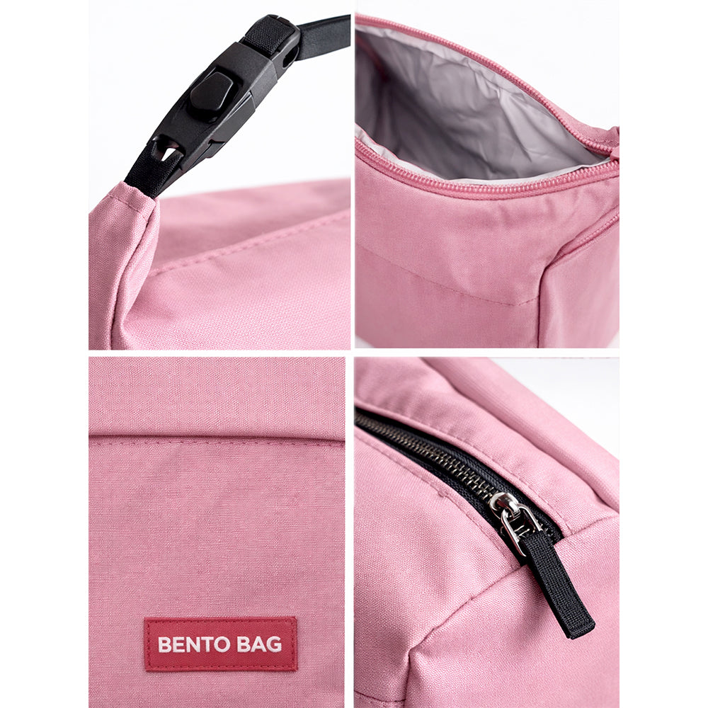 Pink Adjustable Buckle Hook Style Insulated Lunch Bag for Kids & Adults