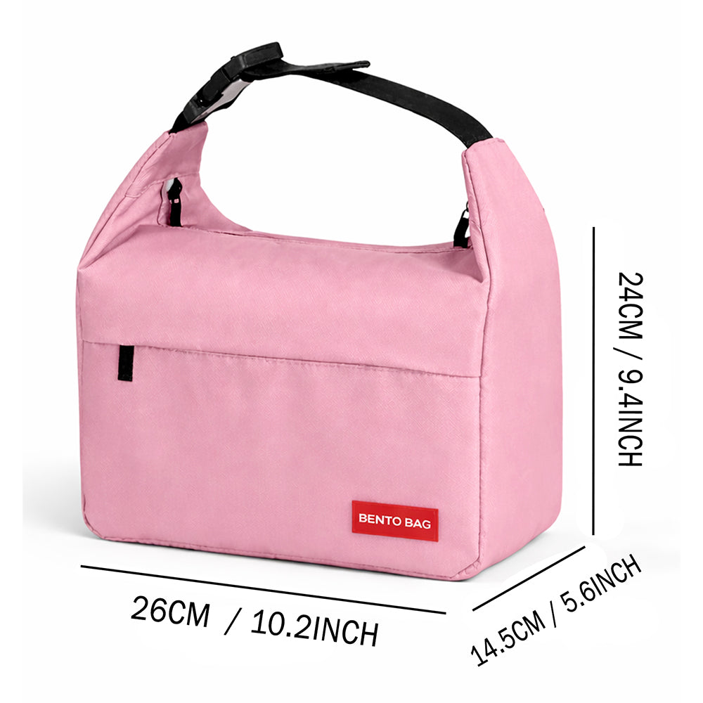 Pink Adjustable Buckle Hook Style Insulated Lunch Bag for Kids & Adults
