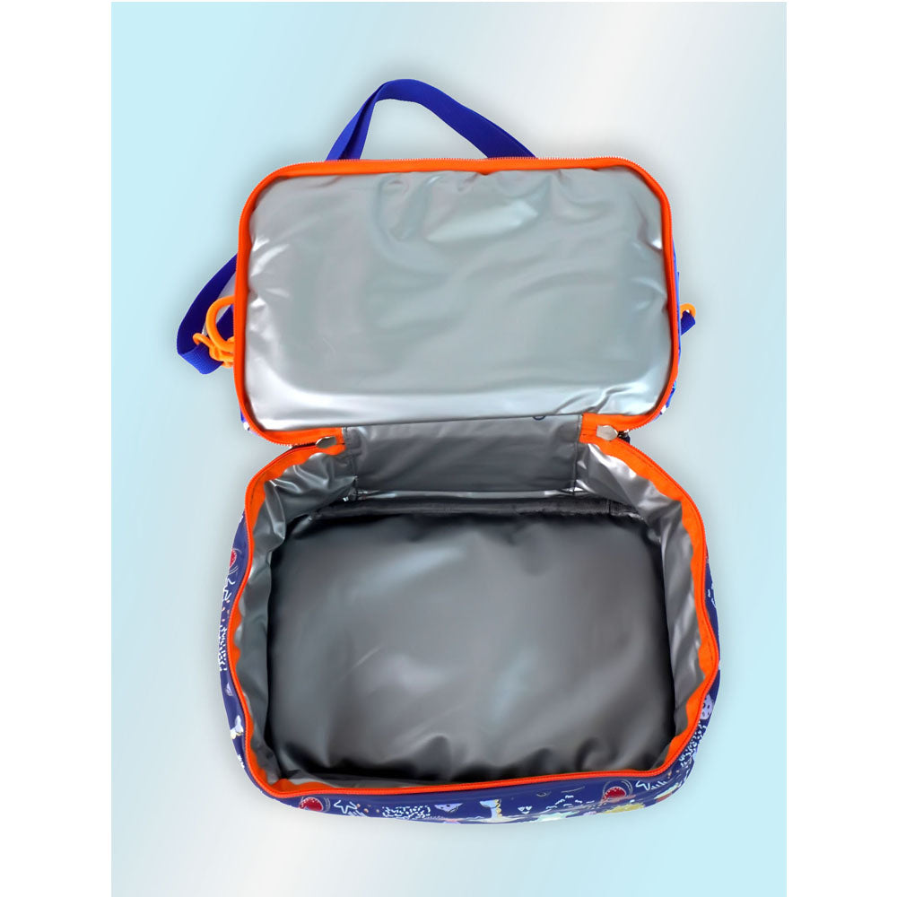 Dino Theme Double Compartment Insulated Lunch Bag For Kids