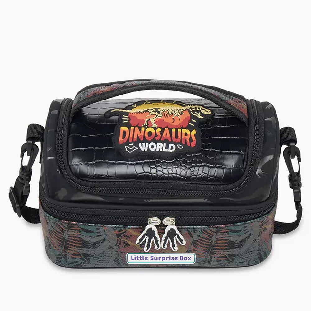 2pcs set of Jurasic Dino School Backpack & matching Lunchbag for Kids, 5yrs - 10yrs