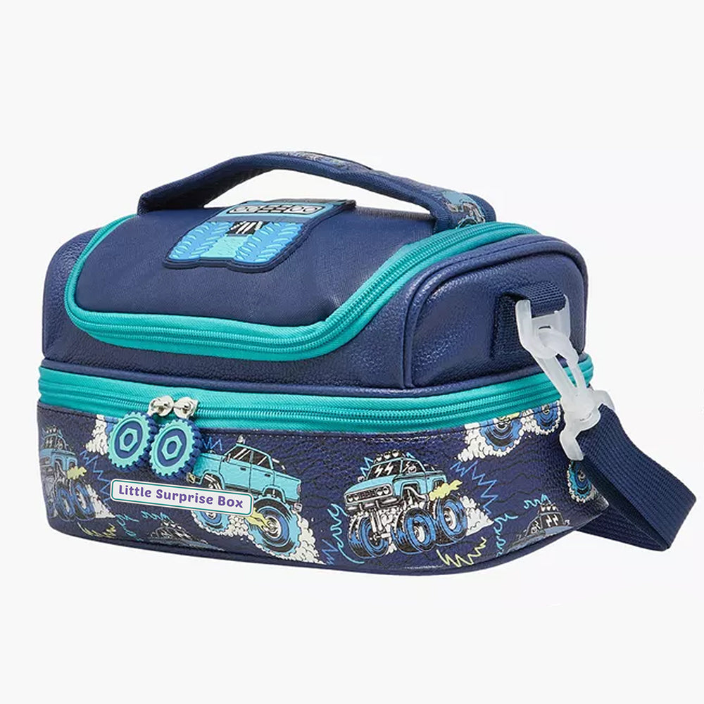2pcs Monster Truck School Backpack & matching Lunchbag for Kids, 5yrs - 10 yrs