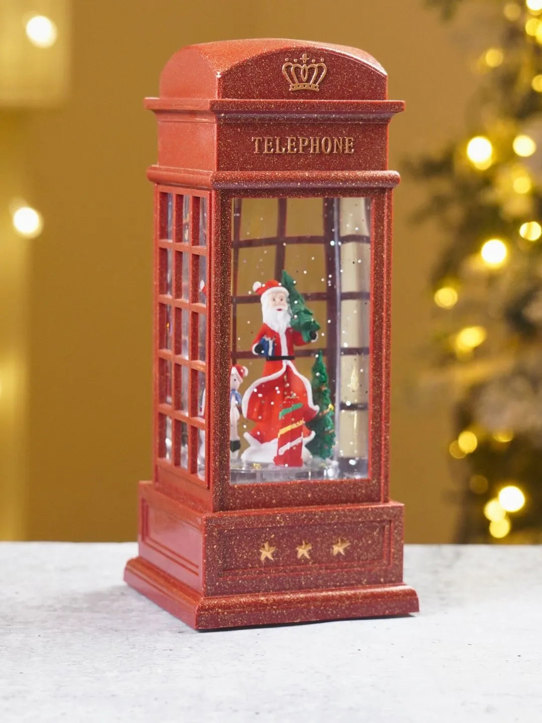 London Booth Big Santa, Musical Rotating Glitter Water Light, Christmas Lantern