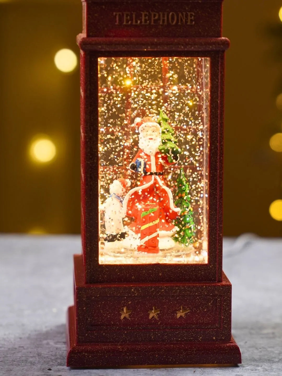 London Booth Big Santa, Musical Rotating Glitter Water Light, Christmas Lantern