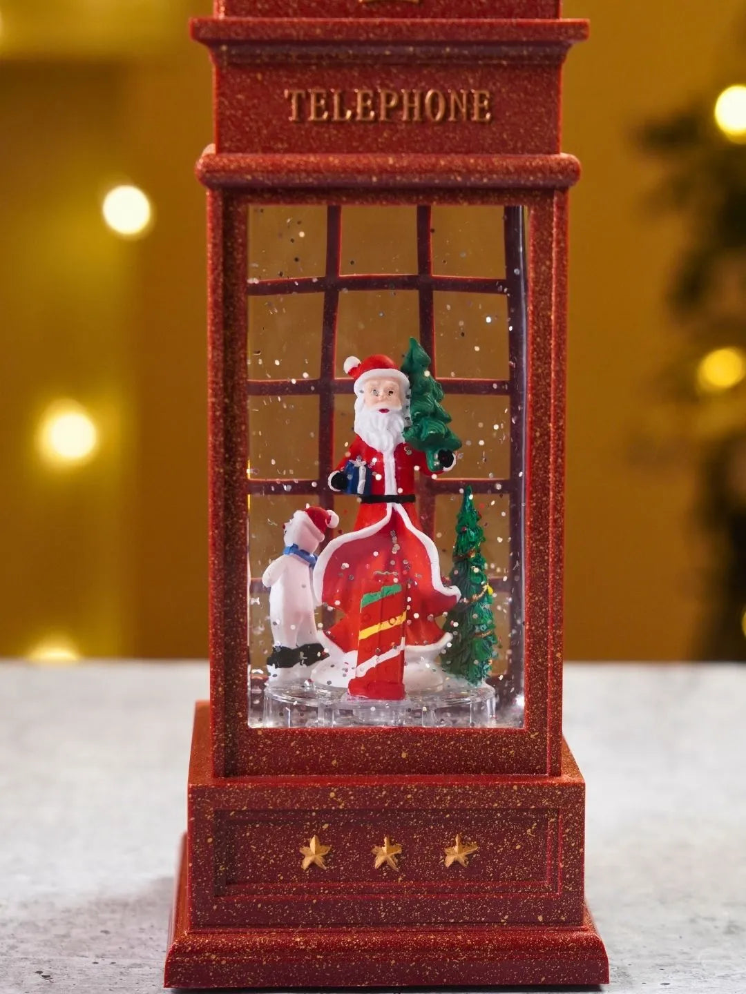 London Booth Big Santa, Musical Rotating Glitter Water Light, Christmas Lantern