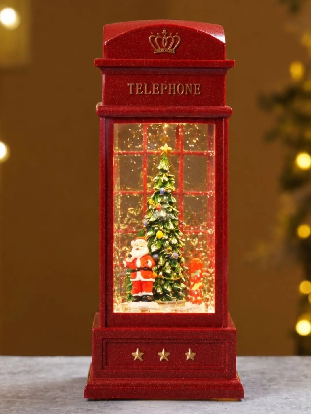 London Booth Big Christmas Tree, Musical Rotating Glitter Water Light, Christmas Lantern