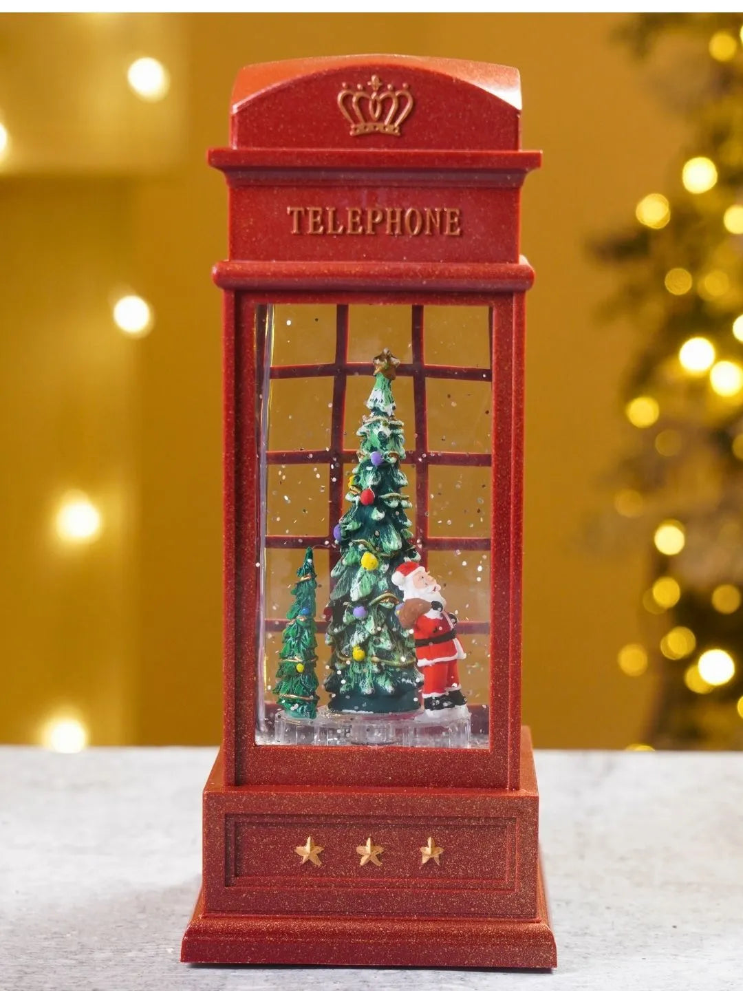 London Booth Big Christmas Tree, Musical Rotating Glitter Water Light, Christmas Lantern