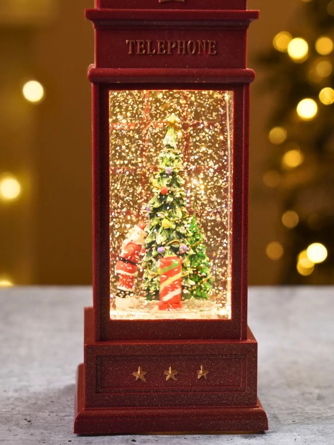 London Booth Big Christmas Tree, Musical Rotating Glitter Water Light, Christmas Lantern
