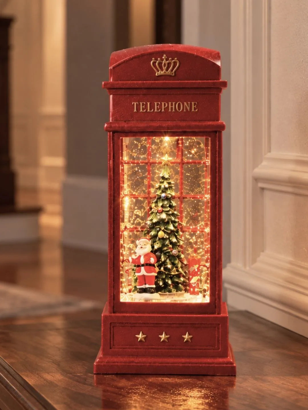 London Booth Big Christmas Tree, Musical Rotating Glitter Water Light, Christmas Lantern
