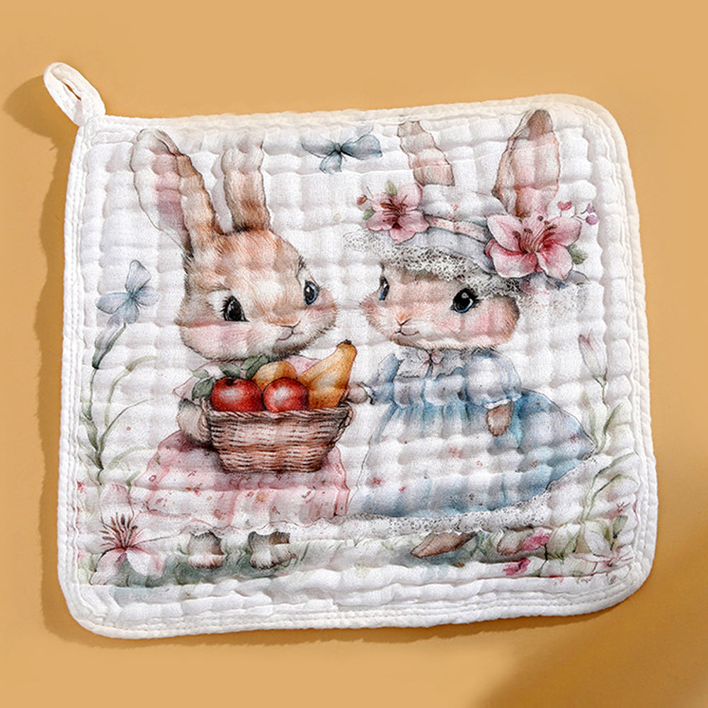 5 pcs woodland theme super soft breathable pure Muslin cotton Napkins set