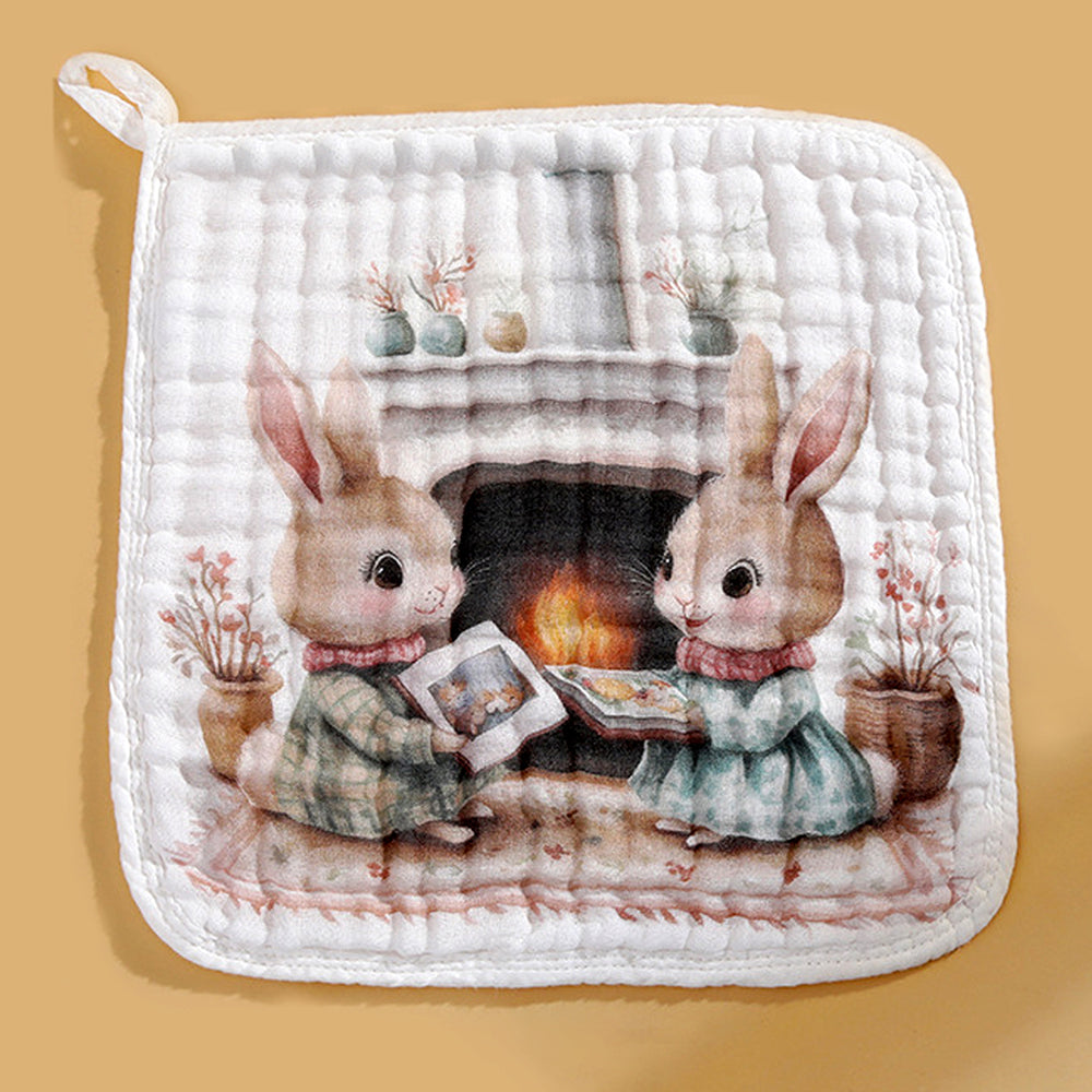 5 pcs woodland theme super soft breathable pure Muslin cotton Napkins set