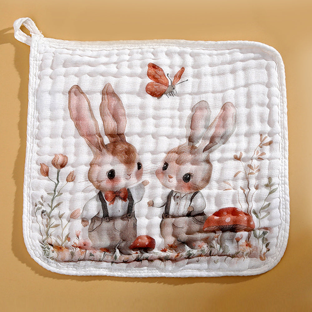 5 pcs woodland theme super soft breathable pure Muslin cotton Napkins set
