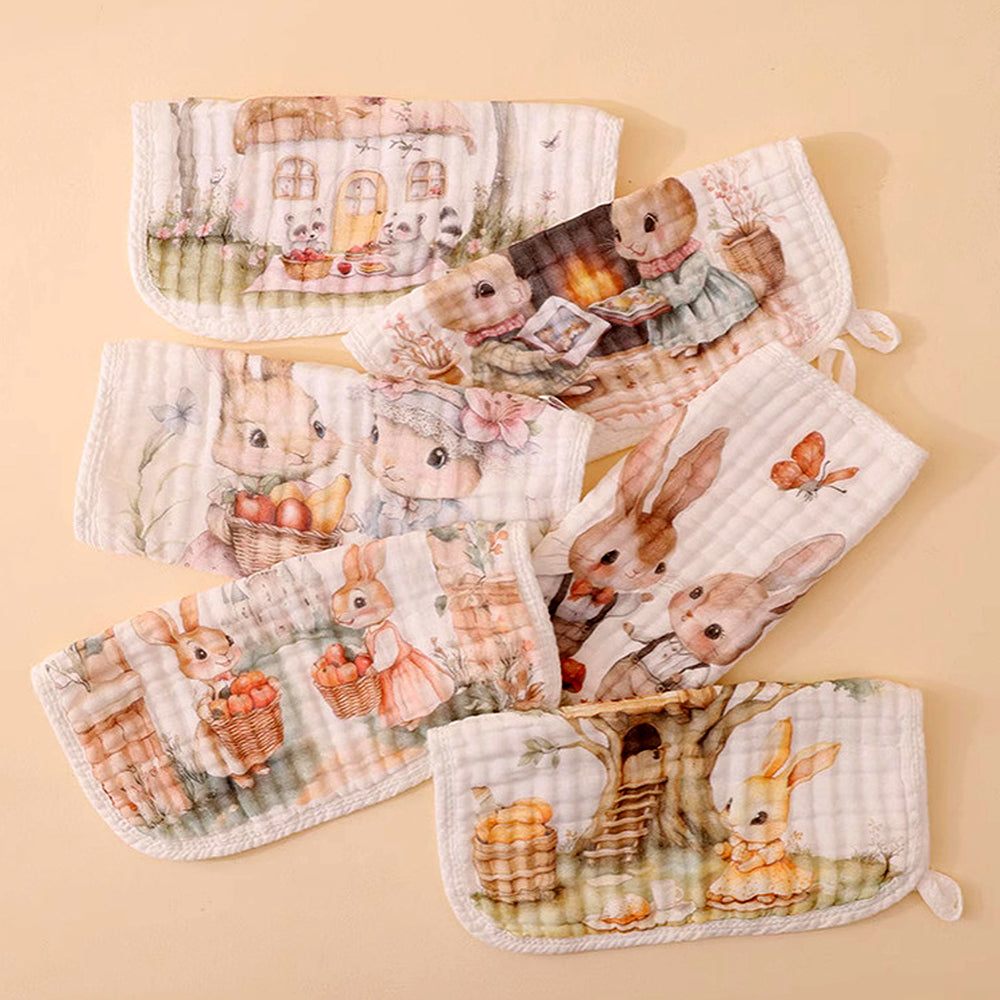 5 pcs woodland theme super soft breathable pure Muslin cotton Napkins set