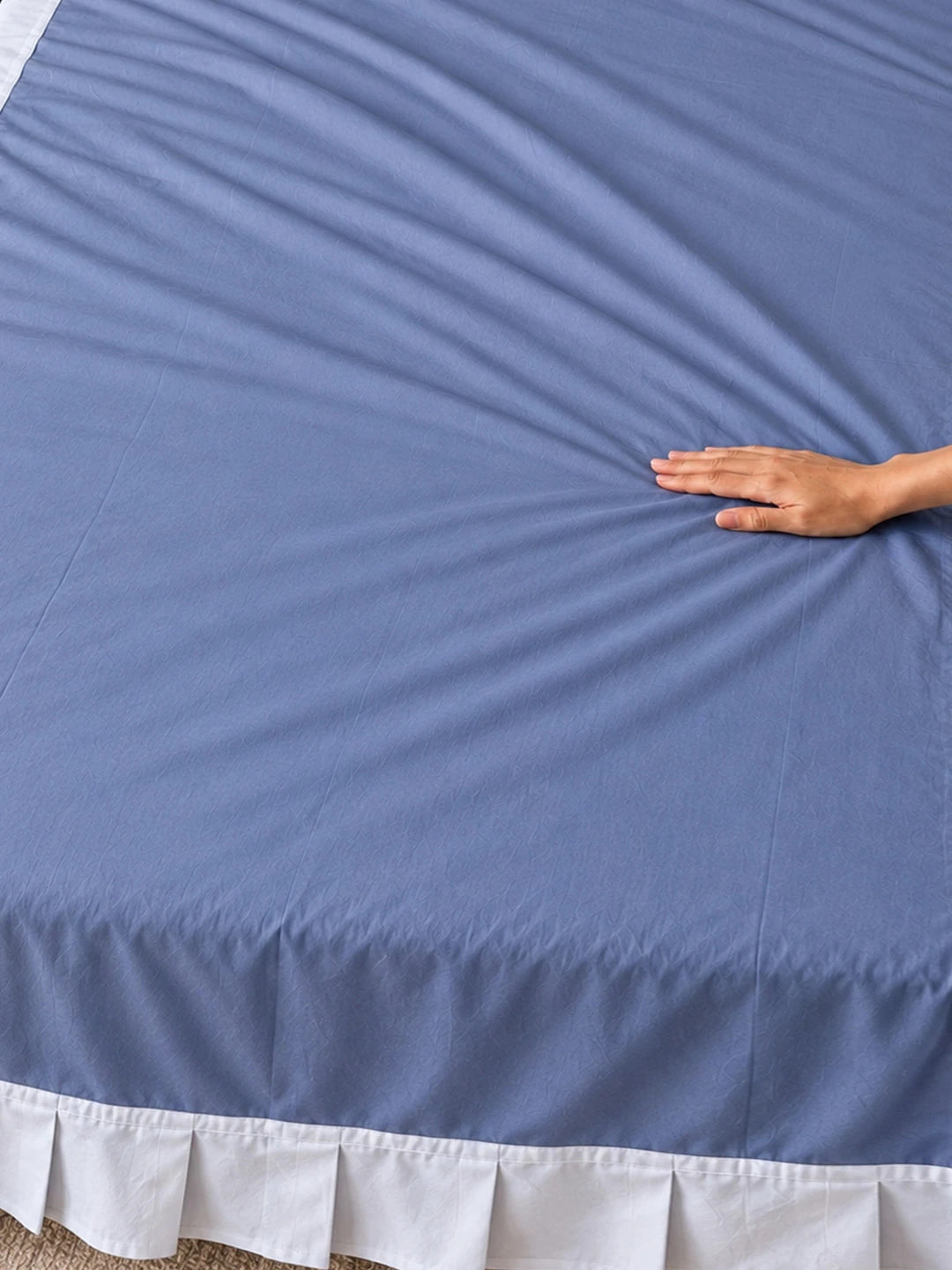 4 pcs Nautical theme, Luxe Embroidered collection of Double Bed Comforter, 1 flat bedsheet, 2 pillow covers entire Bedding Set for King Size Bed.