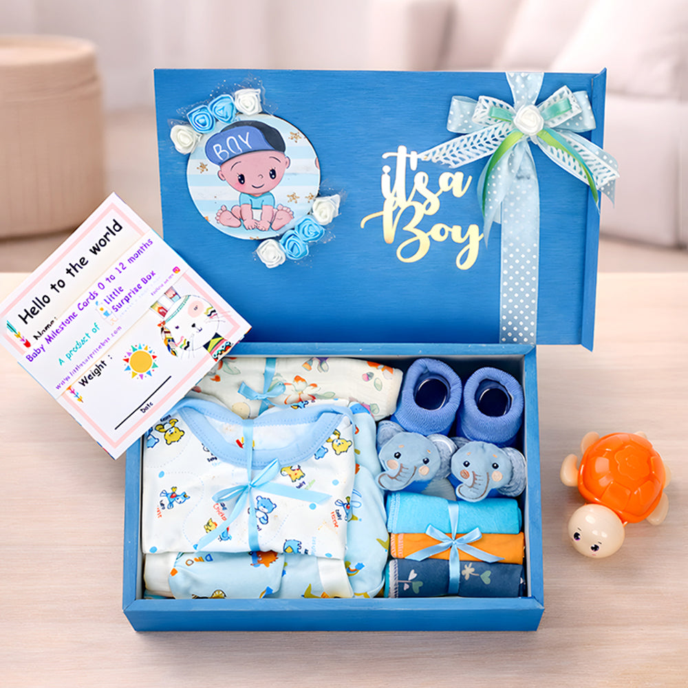 سلة هدايا المولود الجديد من بلو جوي 