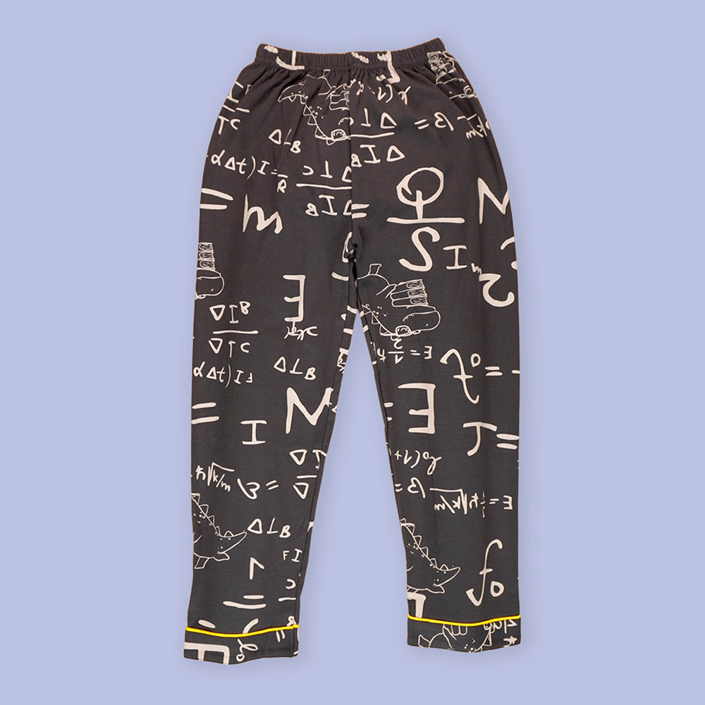 Steel Grey Alphabets soft Cotton Kids Nightsuit
