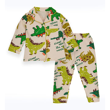 Chalk paint Dino  soft Cotton Kids Nightsuit