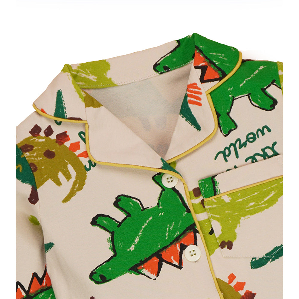 Chalk paint Dino  soft Cotton Kids Nightsuit