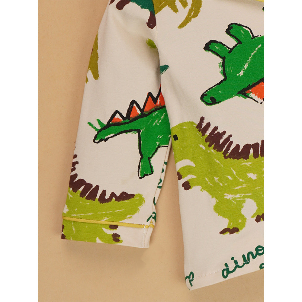Chalk paint Dino  soft Cotton Kids Nightsuit