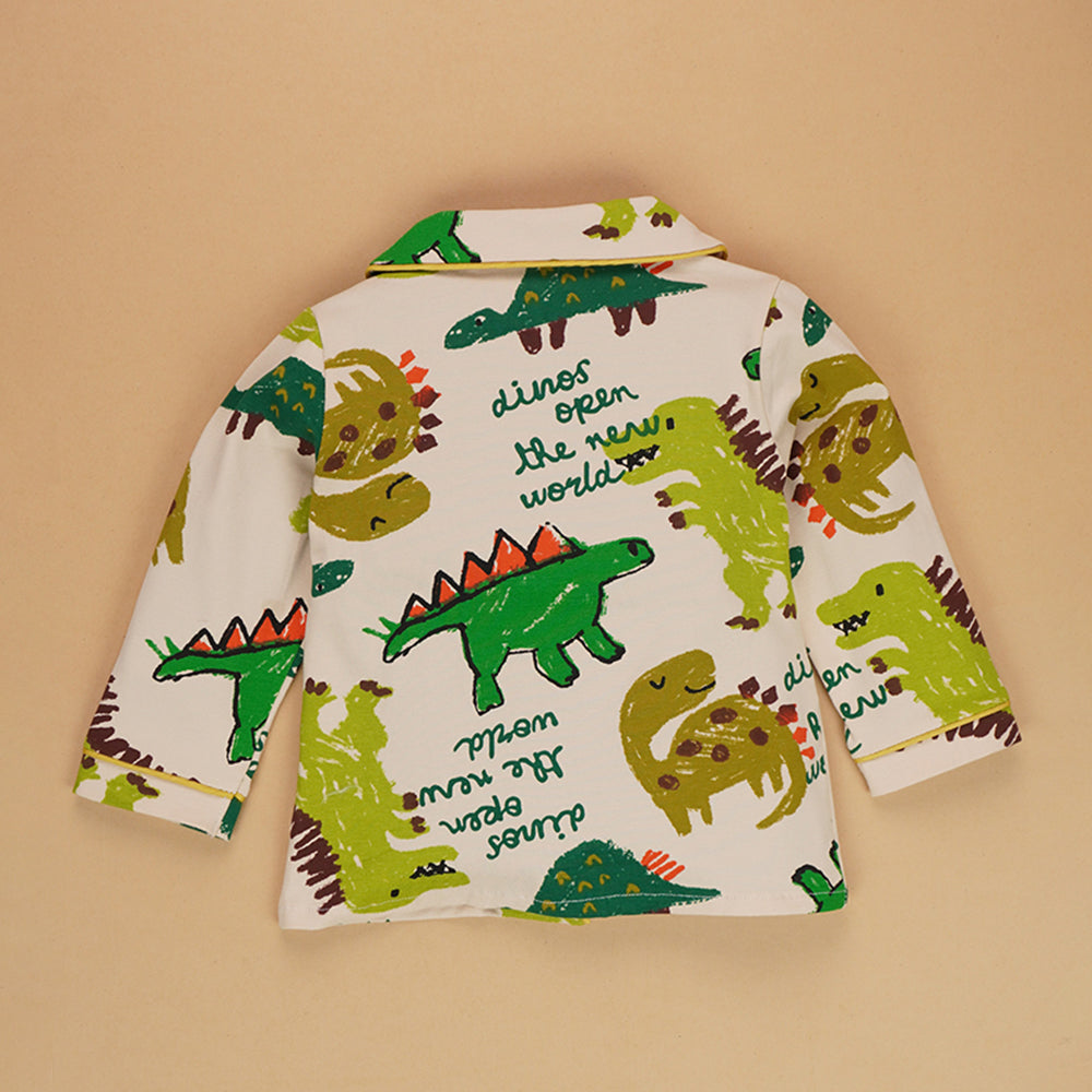 Chalk paint Dino  soft Cotton Kids Nightsuit