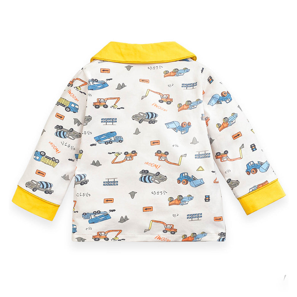 Yellow Dumper Truck soft Cotton Kids Nightsuit