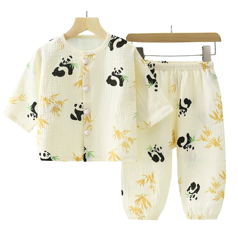 Lazy Panda, Organic Crushed soft Muslin Cotton Kids Nightsuit