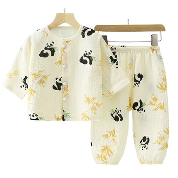Lazy Panda, Organic Crushed soft Muslin Cotton Kids Nightsuit