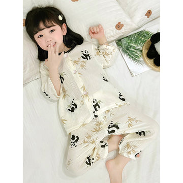 Lazy Panda, Organic Crushed soft Muslin Cotton Kids Nightsuit