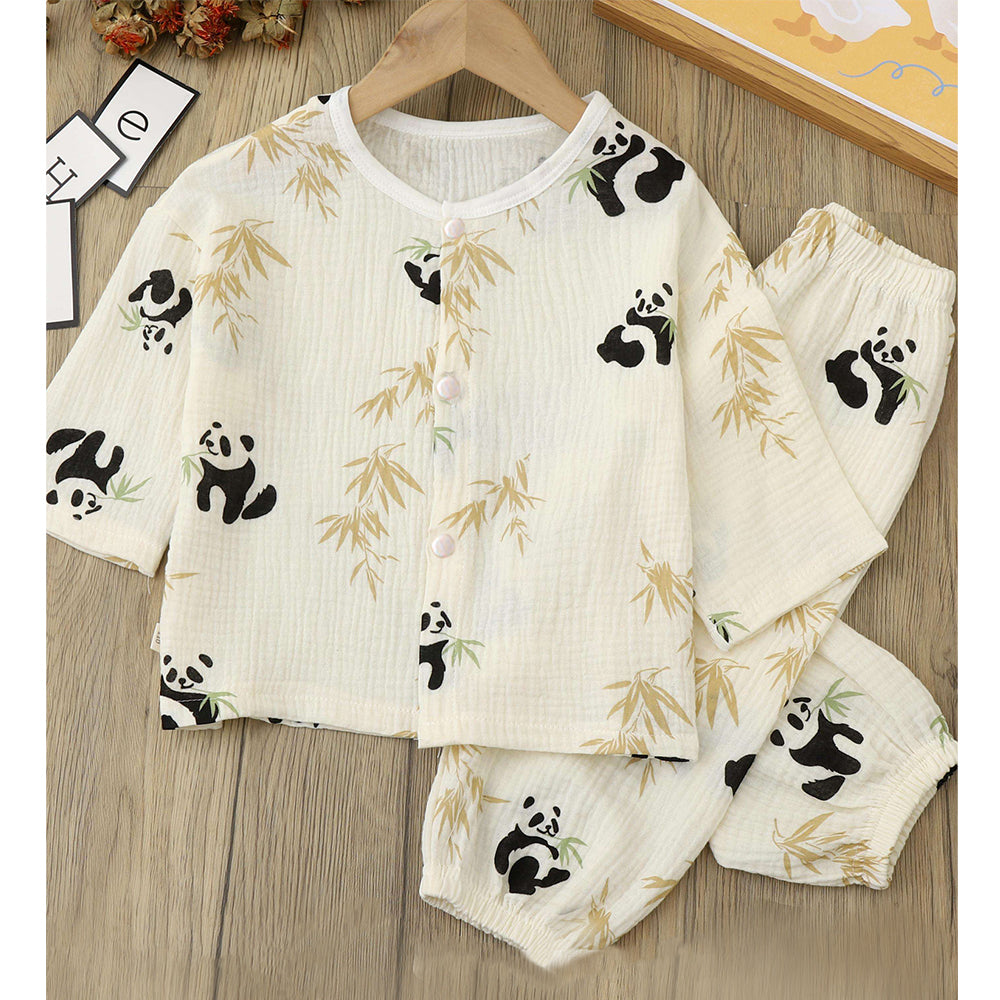 Lazy Panda, Organic Crushed soft Muslin Cotton Kids Nightsuit