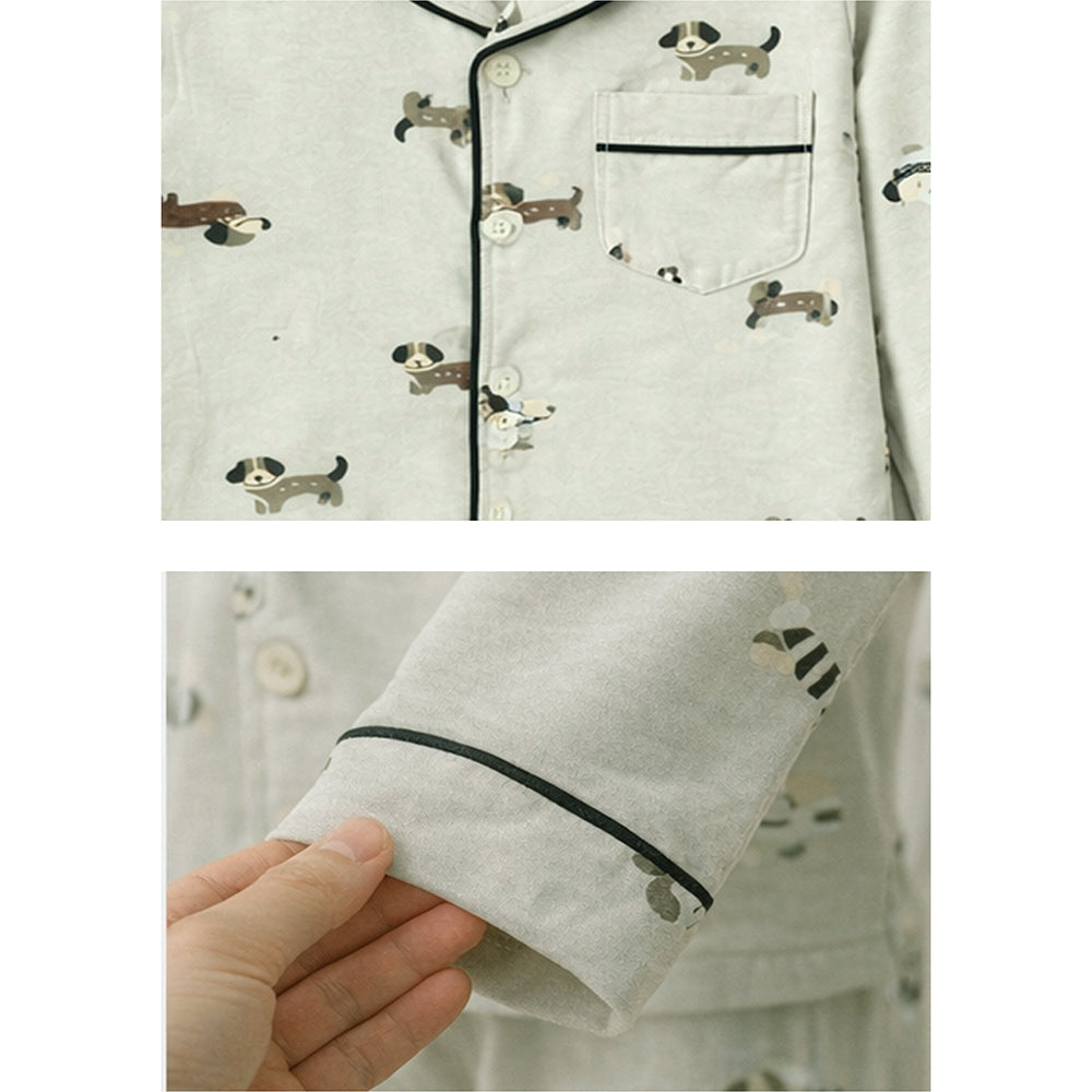 Mint Dachshund Print Cotton Nightsuit for kids