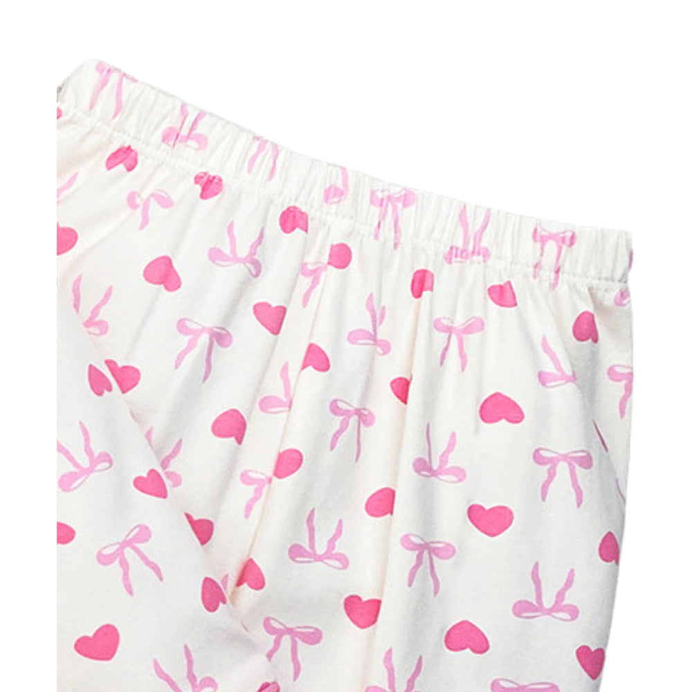 Pink Bow Cherry soft Cotton Kids Nightsuit