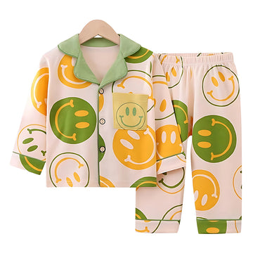 Smilie print  soft Cotton Kids Nightsuit