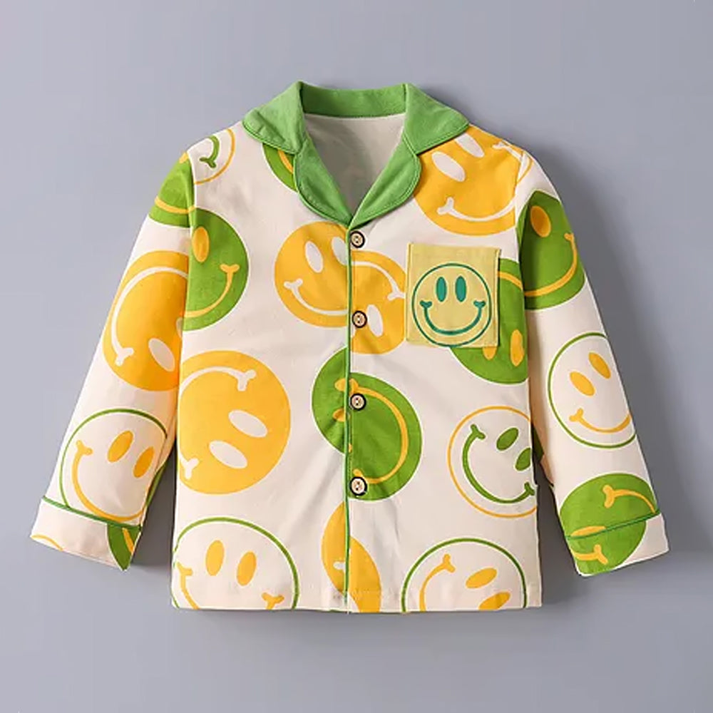 Smilie print  soft Cotton Kids Nightsuit
