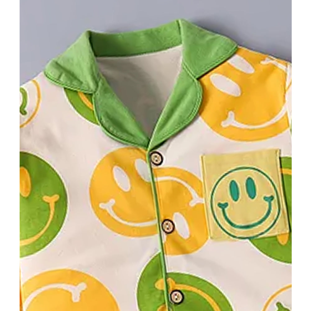 Smilie print  soft Cotton Kids Nightsuit