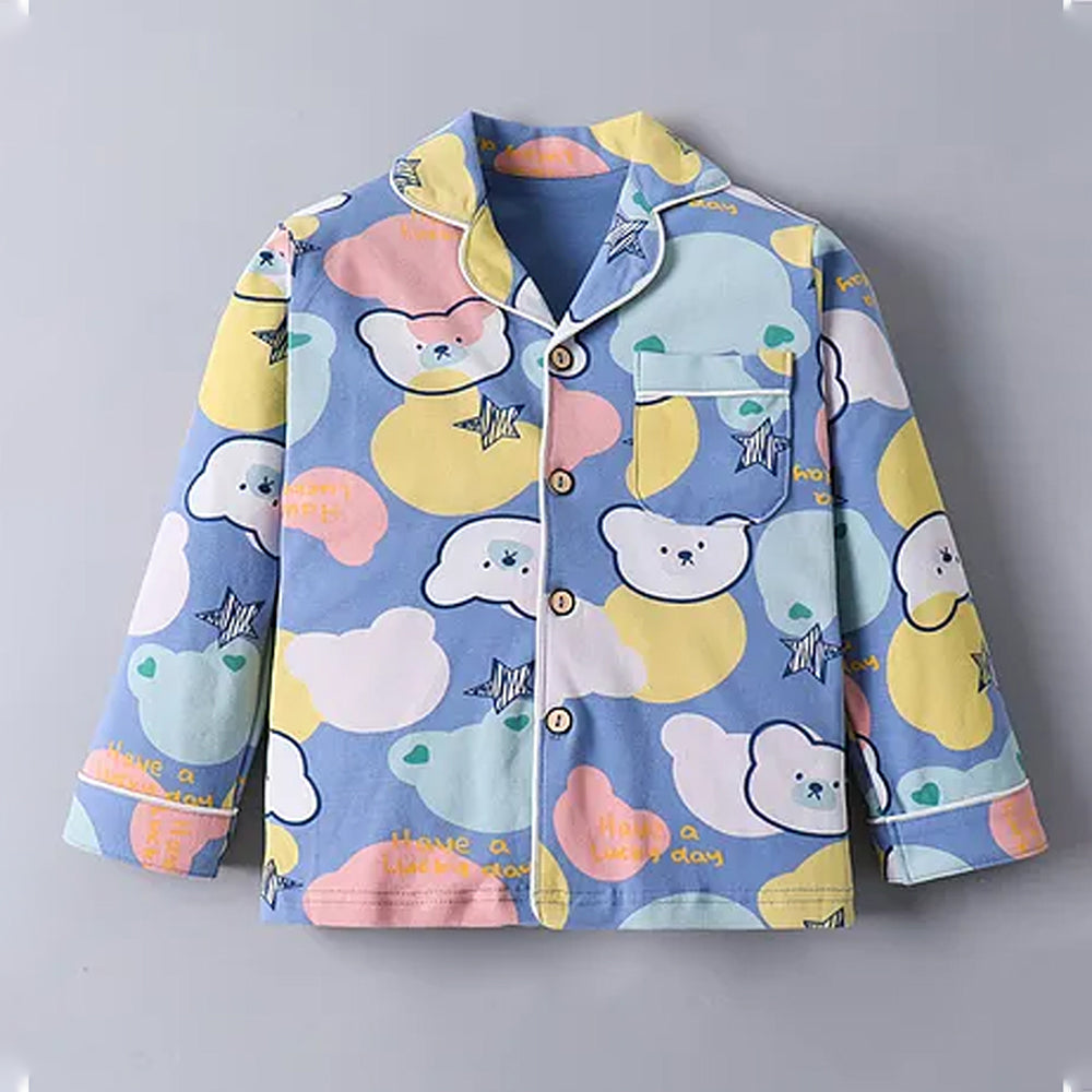 Starry Bear Outline print soft Cotton Kids Nightsuit