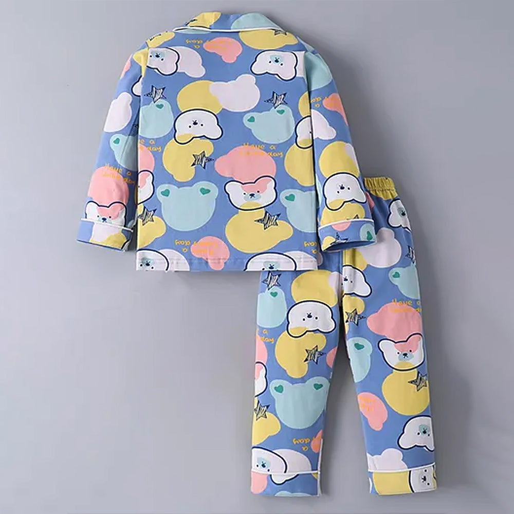 Starry Bear Outline print soft Cotton Kids Nightsuit