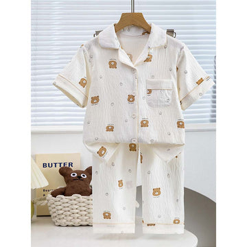 Bear Face Strawberry Kids Nightsuit