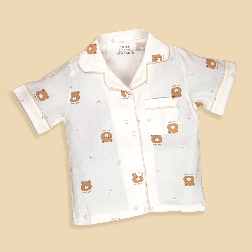 Bear Face Strawberry Kids Nightsuit