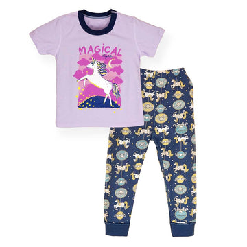 Magical Unicorn soft Cotton Joggers Nightsuit set for Kids