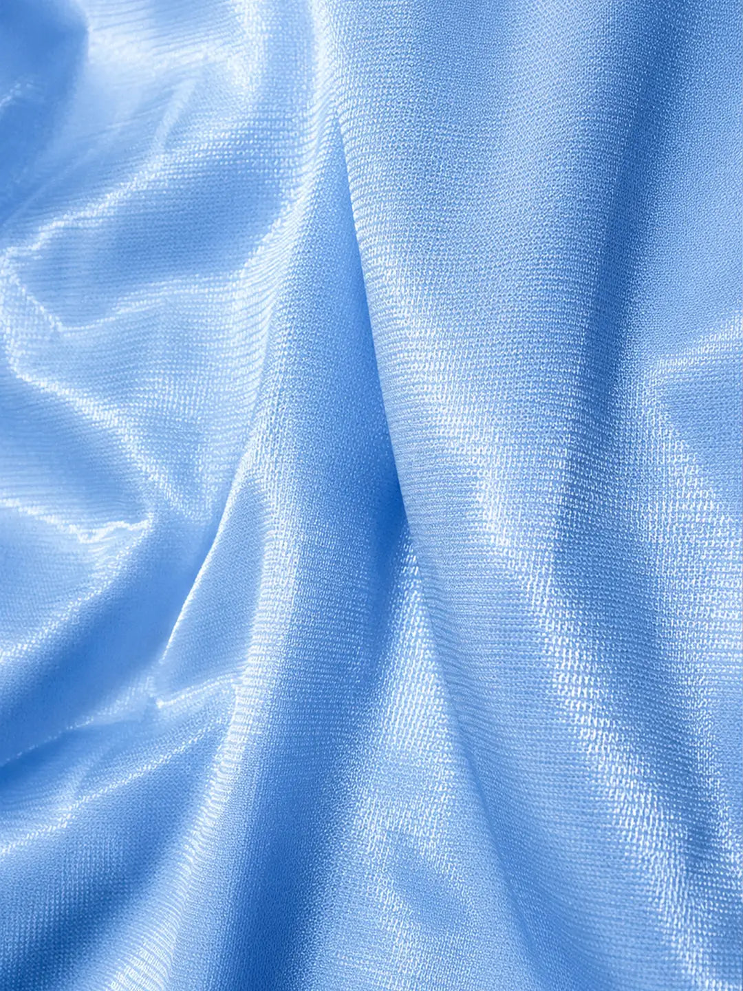 Blue Satin oversized 3D Floral with Flutter Sleeves Party Dress for Girls