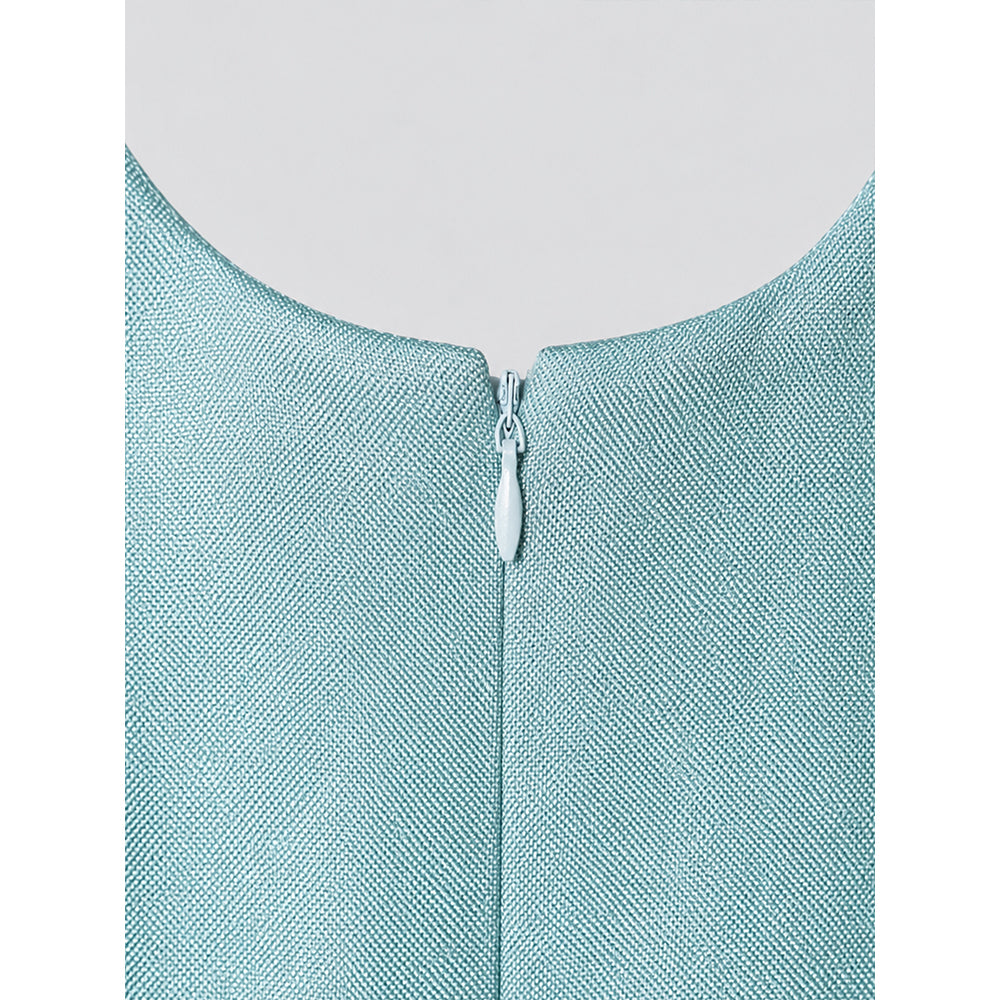Mint Green Shimmer Ruffle Party Dress with Detachable Bow for Girls
