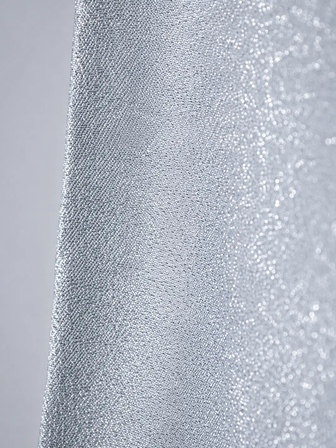 Silver Shimmer Ruffle Party Dress with Detachable Bow for Girls
