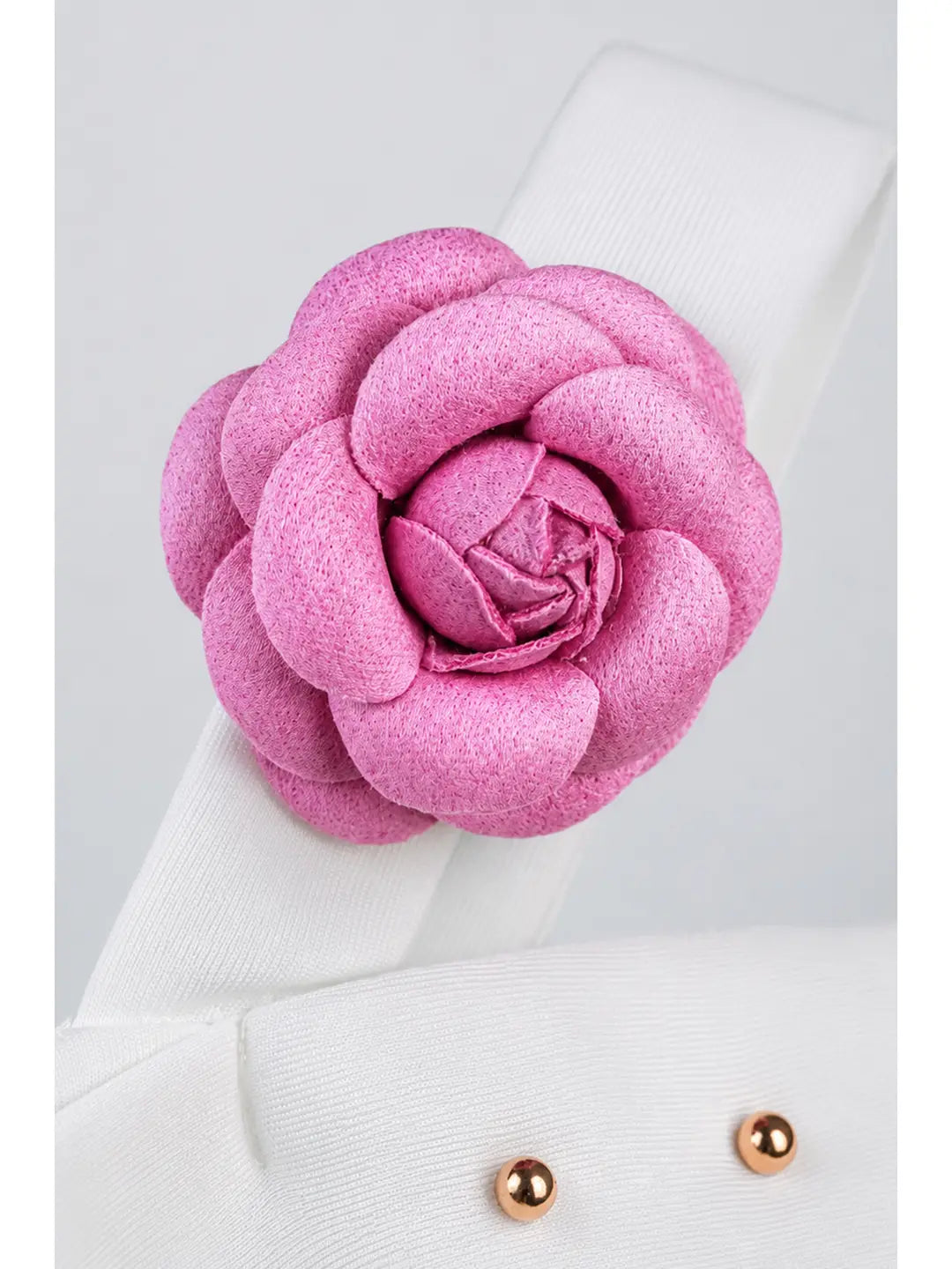 White Oversized Bow Party Dress with Rose Brooch Accessory for Girls