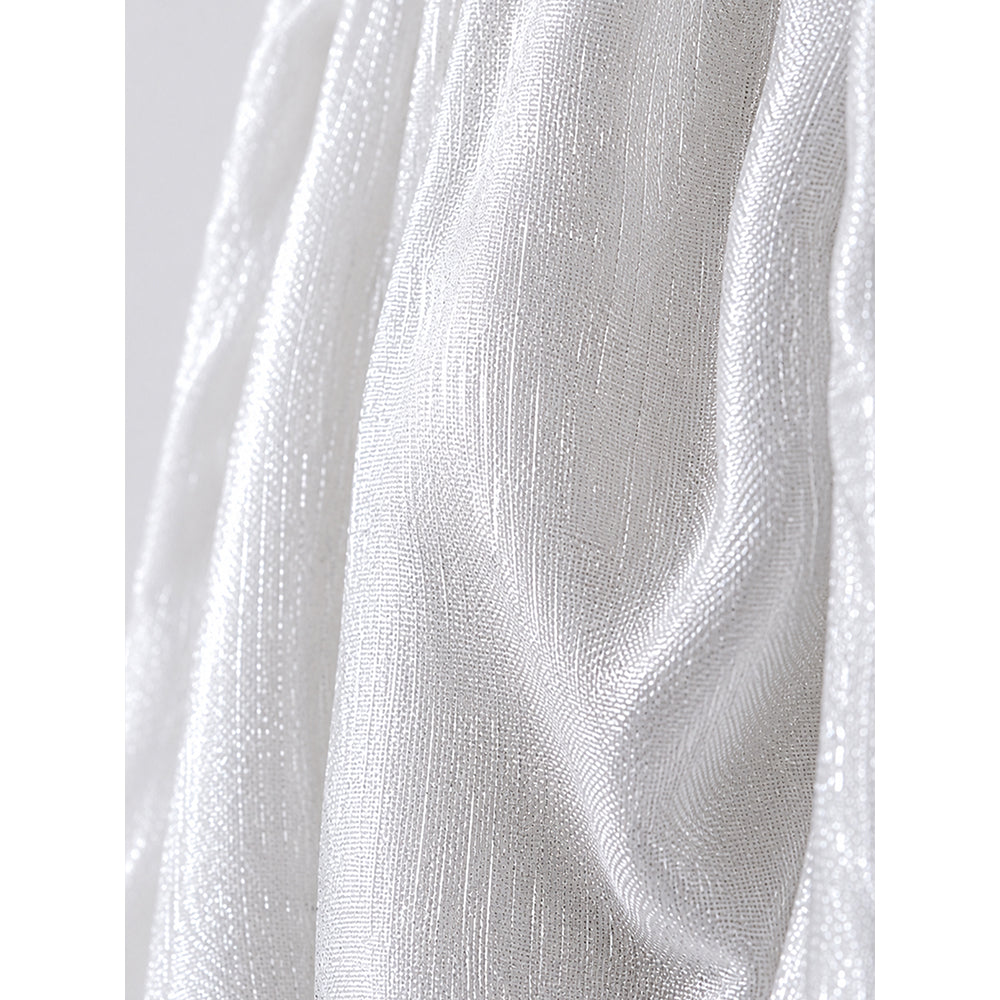 Shimmery White Ruffle Party Dress for Girls